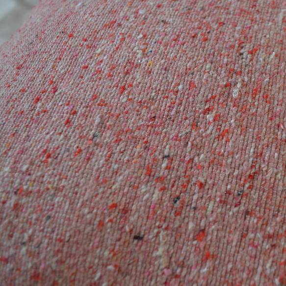 モロッコ製クッションカバー【中材付き】/ピンク/上質手織りコットンブランケット 4枚目の画像