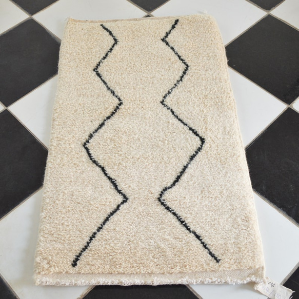 値下げ▽モロッコ製手織り絨毯 ベニワレンラグ 海外インテリア 玄関