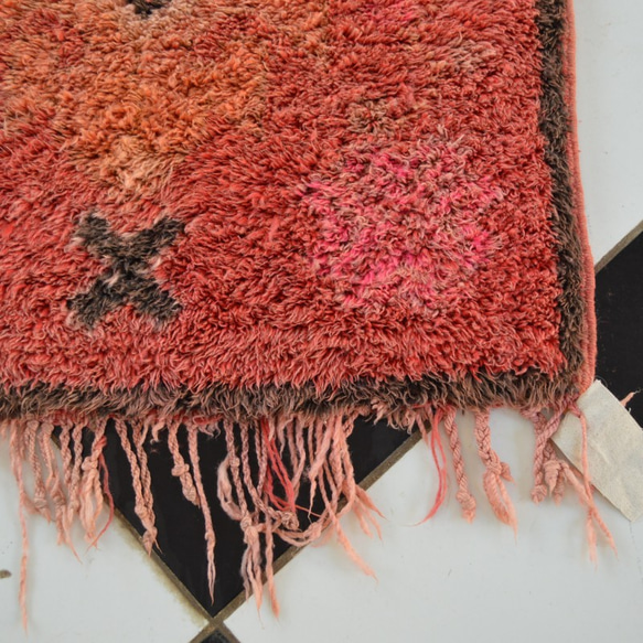 モロッコ製絨毯 ブジャドラグ ヴィンテージ 海外インテリア 83×186cm/BJ008 4枚目の画像