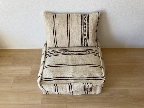 本革ダークブラウンクッションカバー プフ モロッコ 本革ダーク