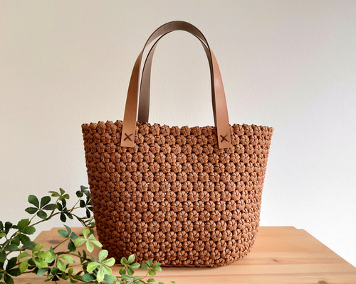 シーグラスかごバッグ 手作り 手工芸 花のモチーフ有り 夏