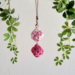 受注制作】しかく2連ストラップ［すみれ色］エコ クラフトバンド