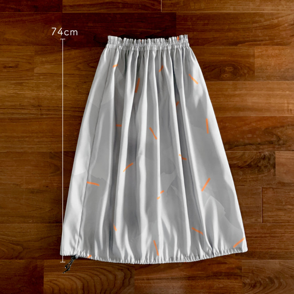 skirt(LONG)：ポリエステル／Graycloudy orangeline 2枚目の画像