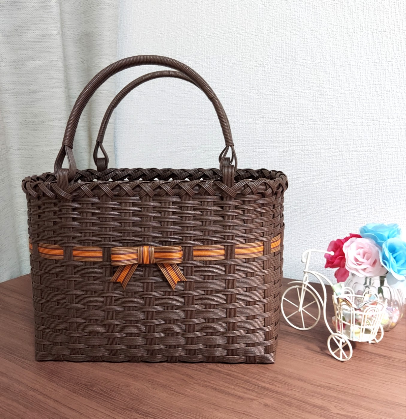 クラフトバンドカゴバック How to make a simple basket bag with paper bands #1 - YouTube