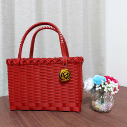 ＊ゆず様オーダー品＊クラフトかごバッグ＆ペンダント ハンドメイド クラフトバンド かごバッグ 花結 インディゴ ニス