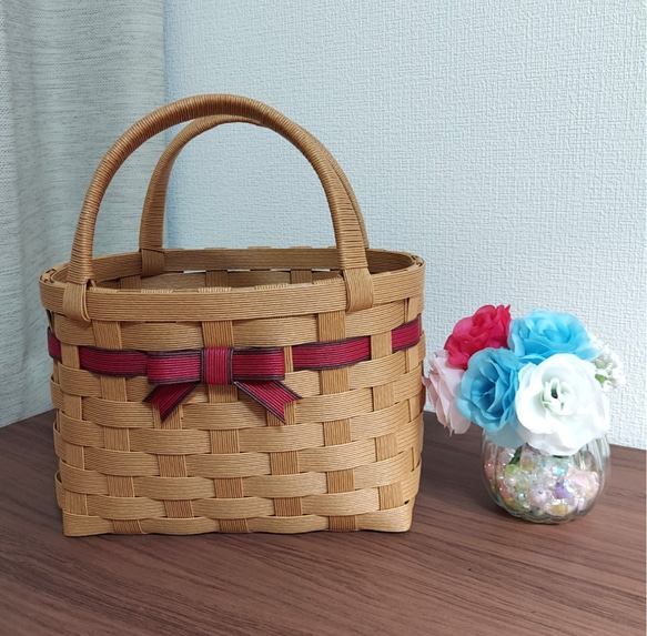 受注製作 】クラフトバンドのかごバッグ ( 小 ) かごバッグ ☆お