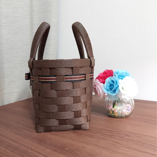 受注製作 】クラフトバンドのかごバッグ ( 小 ) かごバッグ ☆お