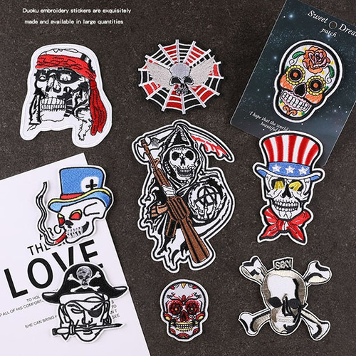 ☆9こセット☆ ハンタースカルセット 刺繍ワッペン アイロンワッペン