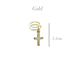 クロスイヤーカフ【Gold】ユニセックス(EC152GD) 2枚目の画像