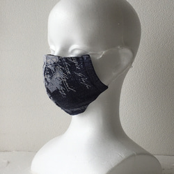 【値下げしました！】手作り立体マスク・ひもの長さが調節できます　＊ジーンズプリント＊　 6枚目の画像