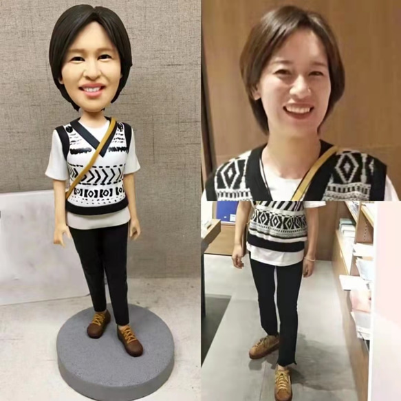 【訂做】3D肖像漫畫娃娃公仔/男友/女友生日蛋糕禮帽週年紀念情侶朋友禮物 第1張的照片