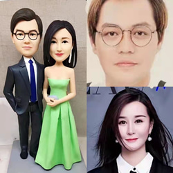 【訂做】3D人像漫畫公仔手辦/結婚禮物/紀念日/情侶男友/女朋友情侶/父母禮物紀念品 第1張的照片