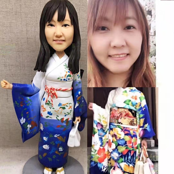 [客製化] 3D 肖像漫畫娃娃公仔/男朋友/女朋友生日蛋糕禮帽和服情侶禮物 第1張的照片