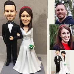 【訂做】3D人像漫畫公仔手辦/結婚禮物/紀念日/情侶男友/女朋友情侶/父母禮物紀念品 第1張的照片