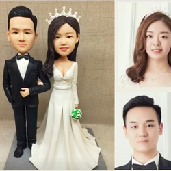 【訂做】3D人像漫畫公仔手辦/結婚禮物/紀念日/情侶男友/女朋友情侶/父母禮物紀念品 第1張的照片