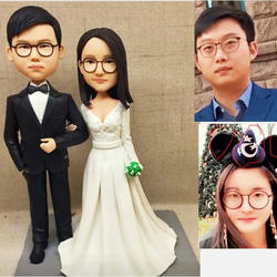 【訂做】3D人像漫畫公仔手辦/結婚禮物/紀念日/情侶男友/女朋友情侶/父母禮物紀念品 第1張的照片