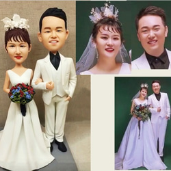 【訂做】3D人像漫畫公仔手辦/結婚禮物/紀念日/情侶男友/女朋友情侶/父母禮物紀念品 第1張的照片