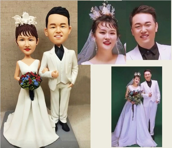 【訂做】3D人像漫畫公仔手辦/結婚禮物/紀念日/情侶男友/女朋友情侶/父母禮物紀念品 第1張的照片