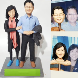 【訂做】3D人像漫畫公仔手辦/結婚禮物/紀念日/情侶男友/女朋友情侶/父母禮物紀念品 第1張的照片