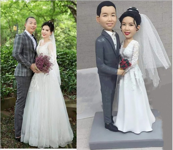 【訂做】3D人像漫畫公仔手辦/結婚禮物/紀念日/情侶男友/女朋友情侶/父母禮物紀念品 第1張的照片