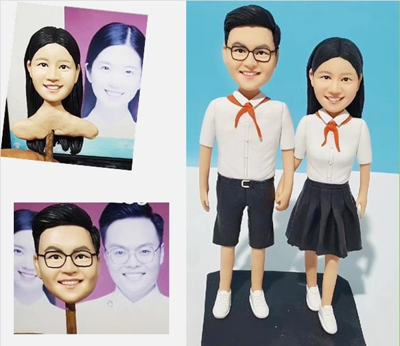 【訂做】3D人像漫畫公仔手辦/結婚禮物/紀念日/情侶男友/女朋友情侶/父母禮物紀念品 第1張的照片