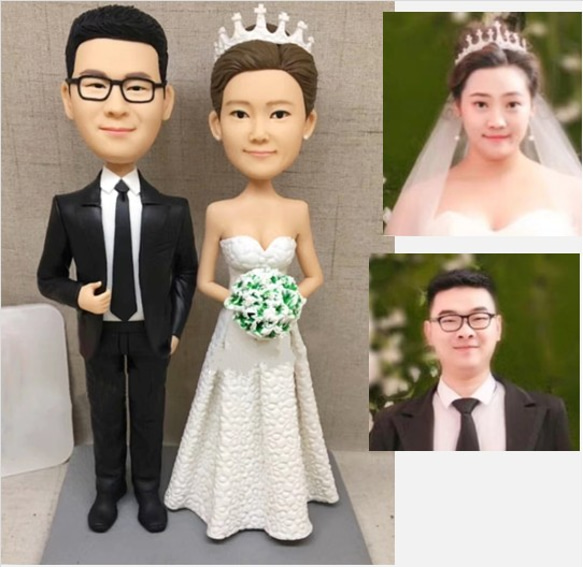 【訂做】3D人像漫畫公仔手辦/結婚禮物/紀念日/情侶男友/女朋友情侶/父母禮物紀念品 第1張的照片