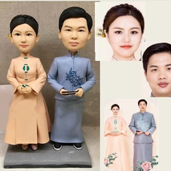 【訂做】3D人像漫畫公仔手辦/結婚禮物/紀念日/情侶男友/女朋友情侶/父母禮物紀念品 第1張的照片