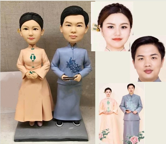 【訂做】3D人像漫畫公仔手辦/結婚禮物/紀念日/情侶男友/女朋友情侶/父母禮物紀念品 第1張的照片