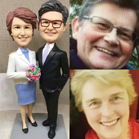 【訂做】3D人像漫畫公仔手辦/結婚禮物/紀念日/情侶男友/女朋友情侶/父母禮物紀念品 第1張的照片