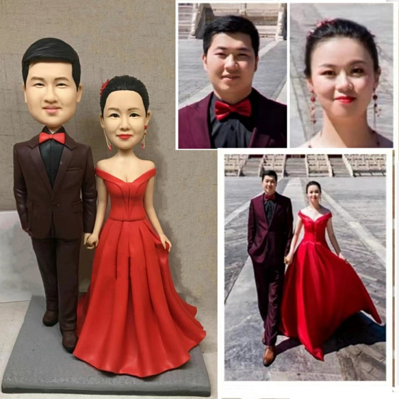 【訂做】3D人像漫畫公仔手辦/結婚禮物/紀念日/情侶男友/女朋友情侶/父母禮物紀念品 第1張的照片