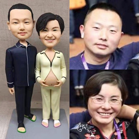 【訂做】3D人像漫畫公仔手辦/結婚禮物/紀念日/情侶男友/女朋友情侶/父母禮物紀念品 第1張的照片