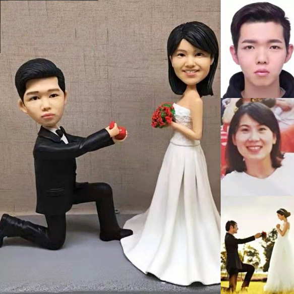 【訂做】3D人像漫畫公仔手辦/結婚禮物/紀念日/情侶男友/女朋友情侶/父母禮物紀念品 第1張的照片