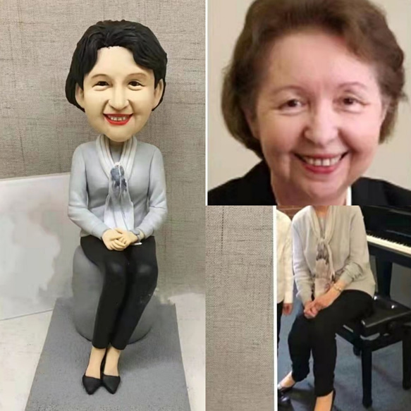 客製化3D肖像漫畫照片娃娃公仔/祖父母、週年紀念、生日、60歲生日、退休、敬老日、禮物 第1張的照片