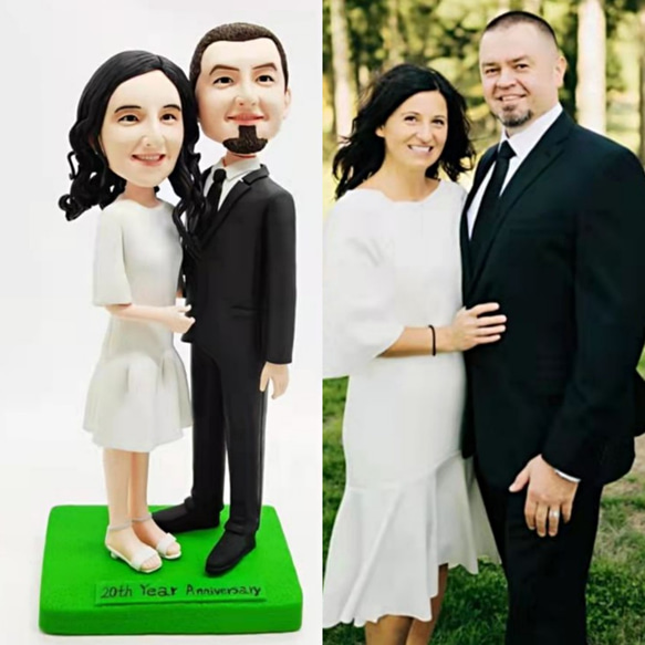 【訂做】3D人像漫畫公仔手辦/結婚禮物/紀念日/情侶男友/女朋友情侶/父母禮物紀念品 第1張的照片