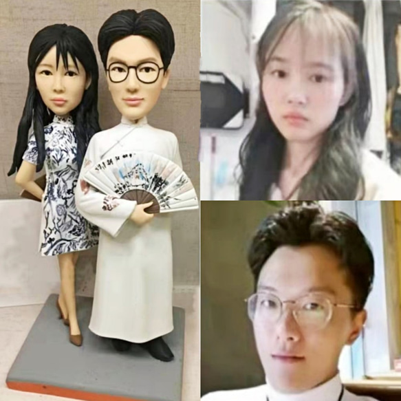 【訂做】3D人像漫畫公仔手辦/結婚禮物/紀念日/情侶男友/女朋友情侶/父母禮物紀念品 第1張的照片