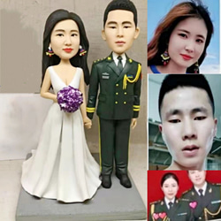 【訂做】3D人像漫畫公仔手辦/結婚禮物/紀念日/情侶男友/女朋友情侶/父母禮物紀念品 第1張的照片