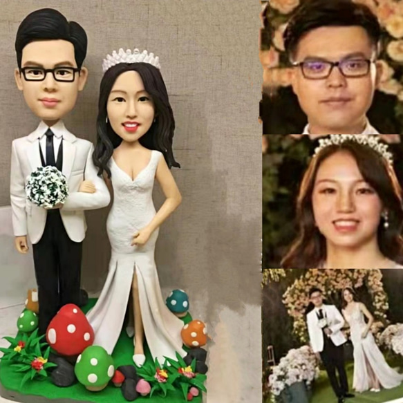 【訂做】3D人像漫畫公仔手辦/結婚禮物/紀念日/情侶男友/女朋友情侶/父母禮物紀念品 第1張的照片