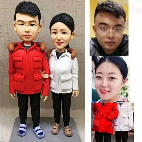 【訂做】3D人像漫畫公仔手辦/結婚禮物/紀念日/情侶男友/女朋友情侶/父母禮物紀念品 第1張的照片