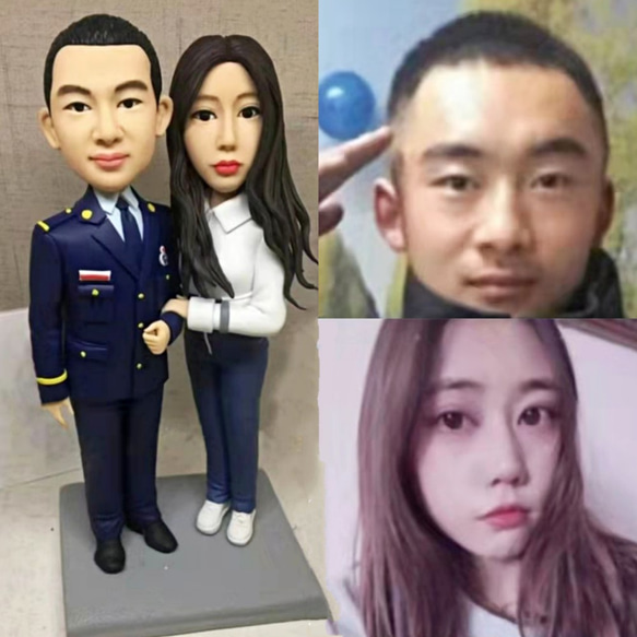 【訂做】3D人像漫畫公仔手辦/結婚禮物/紀念日/情侶男友/女朋友情侶/父母禮物紀念品 第1張的照片