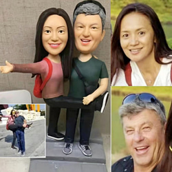 【訂做】3D人像漫畫公仔手辦/結婚禮物/紀念日/情侶男友/女朋友情侶/父母禮物紀念品 第1張的照片