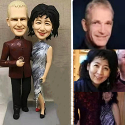 【訂做】3D人像漫畫公仔手辦/結婚禮物/紀念日/情侶男友/女朋友情侶/父母禮物紀念品 第1張的照片