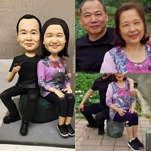 【訂做】3D人像漫畫公仔手辦/結婚禮物/紀念日/情侶男友/女朋友情侶/父母禮物紀念品 第1張的照片