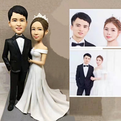 【訂做】3D人像漫畫公仔手辦/結婚禮物/紀念日/情侶男友/女朋友情侶/父母禮物紀念品 第1張的照片