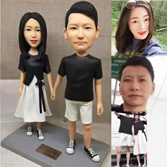 【訂做】3D人像漫畫公仔手辦/結婚禮物/紀念日/情侶男友/女朋友情侶/父母禮物紀念品 第1張的照片