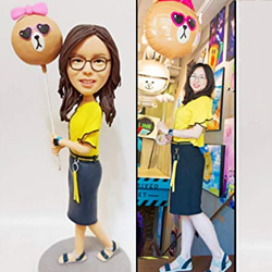 【訂做】3D肖像漫畫娃娃公仔/男友/女友生日蛋糕禮帽週年紀念情侶朋友禮物 第1張的照片