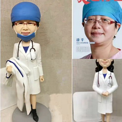 [客製化] 3D 肖像漫畫娃娃公仔/男友/女友生日蛋糕禮帽醫生情侶禮物 第1張的照片