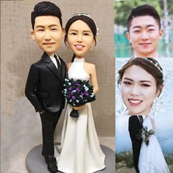 【訂做】3D人像漫畫公仔手辦/結婚禮物/紀念日/情侶男友/女朋友情侶/父母禮物紀念品 第1張的照片