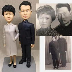 【訂做】3D人像漫畫公仔手辦/結婚禮物/紀念日/情侶男友/女朋友情侶/父母禮物紀念品 第1張的照片