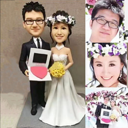 【訂做】3D人像漫畫公仔手辦/結婚禮物/紀念日/情侶男友/女朋友情侶/父母禮物紀念品 第1張的照片