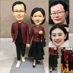 【訂做】3D人像漫畫公仔手辦/結婚禮物/紀念日/情侶男友/女朋友情侶/父母禮物紀念品 第1張的照片